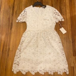 Alex Marie White Flower Lace Dress